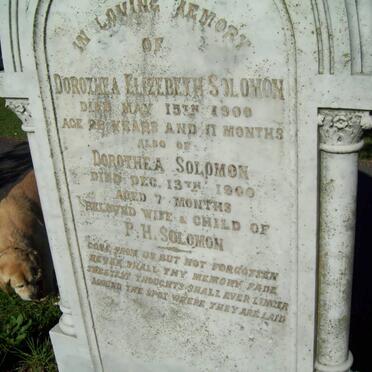 SOLOMONS Dorothea Elizebeth -1900 :: SOLOMONS Dorothea -1900