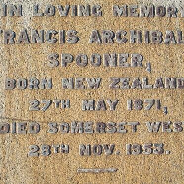 SPOONER Francis Archibald 1871-1953