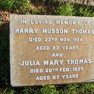 THOMAS Harry Musson -1954 &amp; Julia Mary -1957