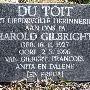 TOIT Harold Gilbright, du 1927-1996