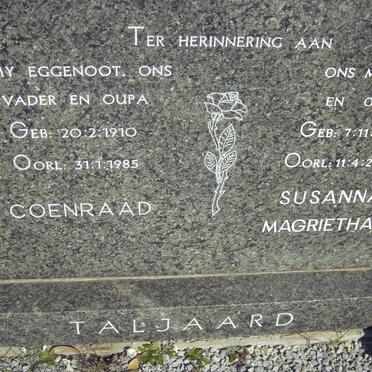 TALJAARD Coenraad 1910-1985 &amp; Susanna Magrietha 1921-2004