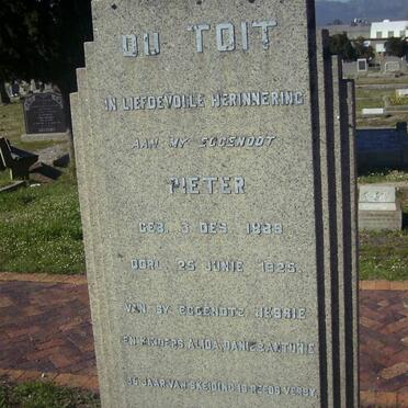 TOIT Pieter, du 1889-1925