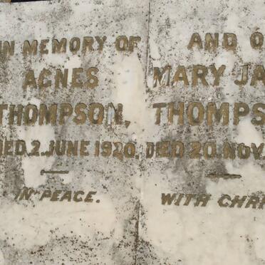 THOMPSON Agnes -1920 :: THOMPSON Mary Jane -1938