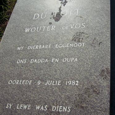 TOIT Wouter de Vos, du -1982