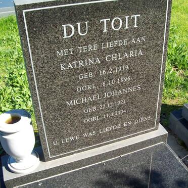 TOIT Michael Johannes, du 1921-2004 &amp; Katrina Chlaria 1919-1996