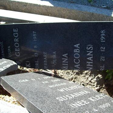 TOIT Jacob Roelf George, du 1904-1987 &amp; Wilhelmina Susanna Jacoba KLEYNHANS 1909-1998