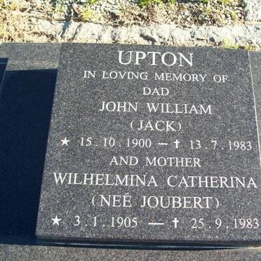 UPTON John William 1900-1983 &amp; Wilhelmina Catherina JOUBERT 1905-1983