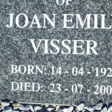VISSER Joan Emily 1927-2006