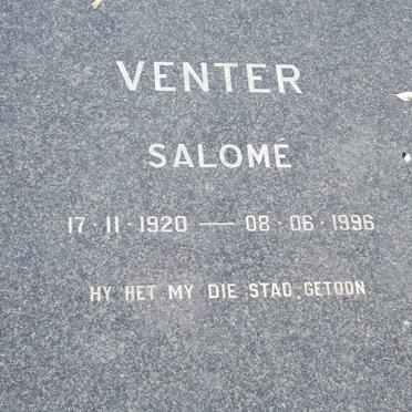 VENTER Salome 1920-1996