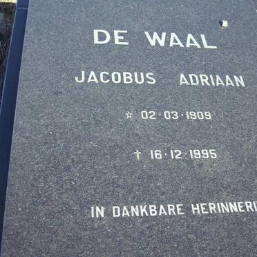 WAAL Jacobus Adriaan, de 1909-1995