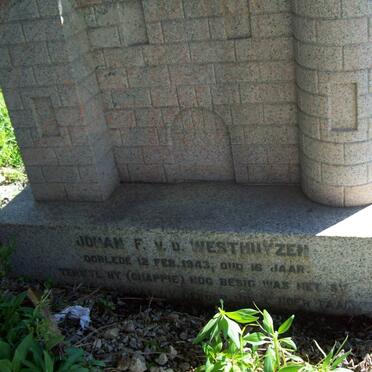 WESTHUIZEN Johan F., v.d. -1943