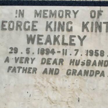WEAKLEY George King Kinton 1894-1958 &amp; Anna Johanna