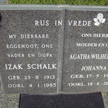 WESTHUIZEN Izak Schalk, van der 1913-1985 &amp; Agatha Wilhelmina Johanna 1920-2007