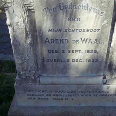 WAAL Arend, de 1839-1922
