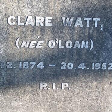 WATT Clare nee O'LOAN 1874-1952