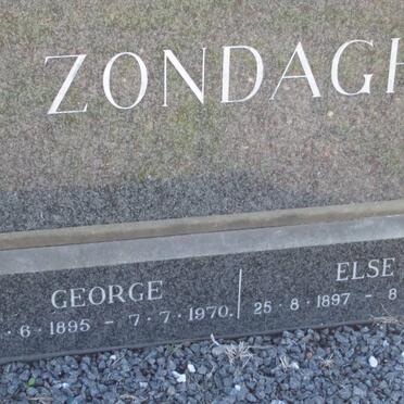 ZONDAGH George 1895-1970 &amp; Else 1897-1981