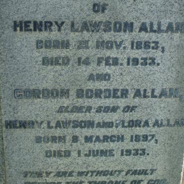 ALLAN Henry Lawson 1863-1933 :: ALLAN Gordon Border 1897-1933