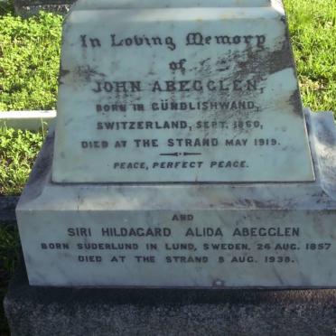 ABEGGLEN John 1860-1919 &amp; Siri Hildagard Alida 1857-1938
