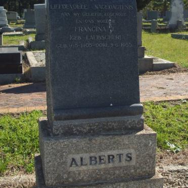 ALBERTS Francina J. 1905-1955