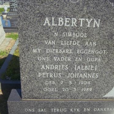 ALBERTYN Andries Petrus Johannes 1904-1989