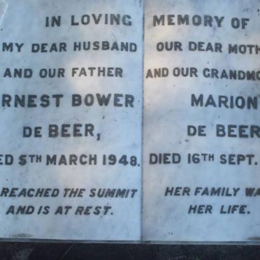 BEER Ernest Bower, de -1948 &amp; Marion -1969