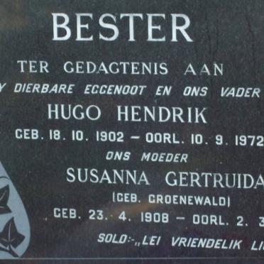 BESTER Hugo Hendrik 1902-1972 &amp; Susanna Gertruida GROENWALD 1908-1990