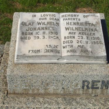 BERGENGREN Olaf Wilhelm Johannes 1910-1958 &amp; Henrietta Wilhelmina KELLER 1910-1956