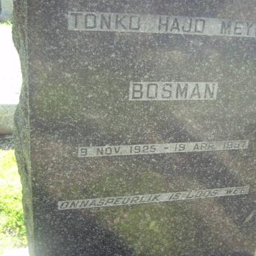 BOSMAN Tonko Hajo Meyer 1925-1957