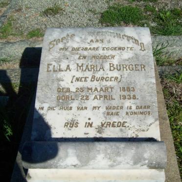 BURGER Ella Maria nee BURGER 1883-1938