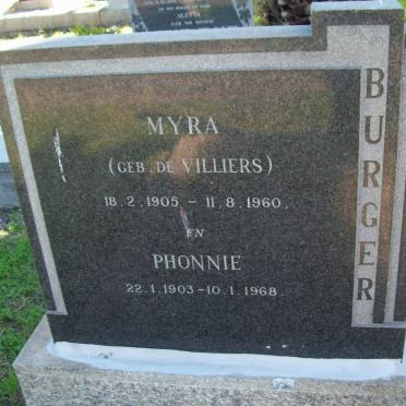 BURGER Phonnie 1903-1968 &amp; Myra DE VILLIERS 1905-1960