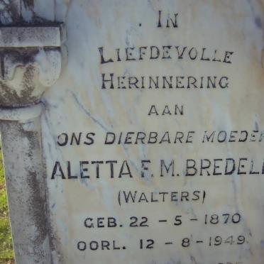 BREDELL Aletta F.M. nee WALTERS 1870-1949
