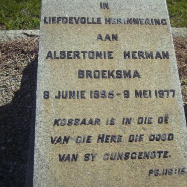BROEKSMA Albertonie Herman 1895-1977