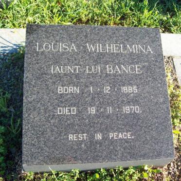 BANCE Louisa Wilhelmina 1885-1970