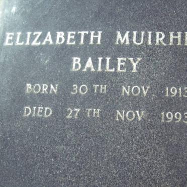 BAILEY Elizabeth Muirhead 1913-1993