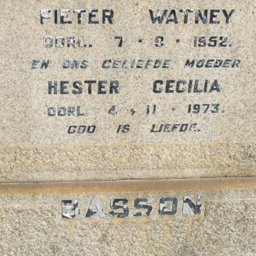 BASSON Pieter Watney -1952 &amp; Hester Cecilia -1973