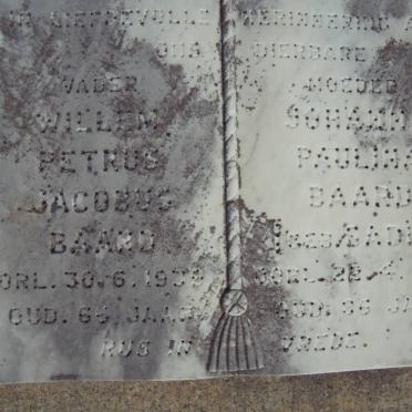 BAARD Willem Jacobus -1939&amp; Johanna Paulina SADIE -1964