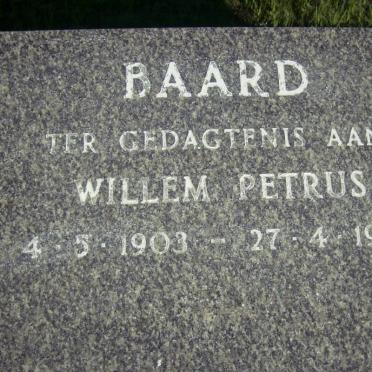 BAARD Willem Petrus 1903-1985
