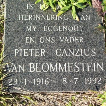 BLOMMESTEIN Pieter Canzius, van 1916-1992