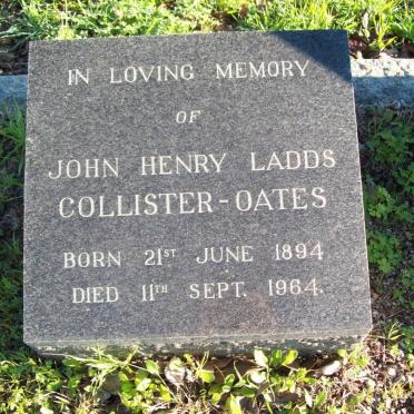 COLLISTER-OATES John Henry Ladds 1894-1964
