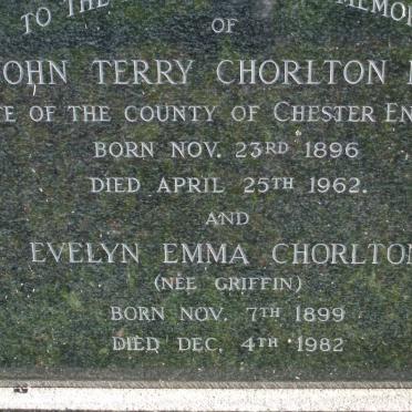 CHORLTON John Terry 1896-1962 &amp; Evelyn Emma GRIFFIN 1899-1982