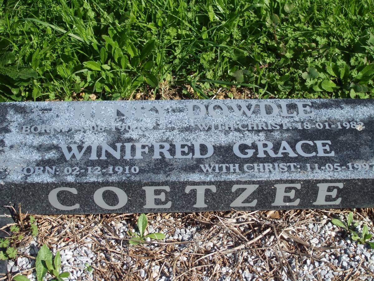 COETZEE Henry Dowdle 1904-1982 &amp; Winifred Grace 1910-1997