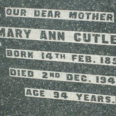 CUTLER Mary Ann 1851-1945