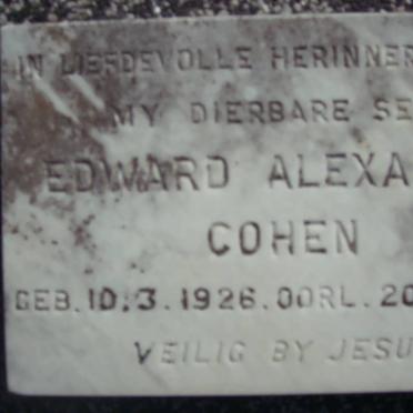 COHEN Edward Alexander 1926-1926