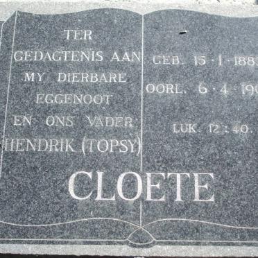 CLOETE Hendrik 1883-1965