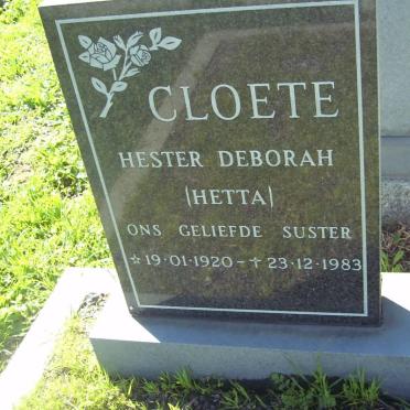 CLOETE Hester Debora 1920-1983