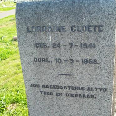 CLOETE Lorraine 1941-1958