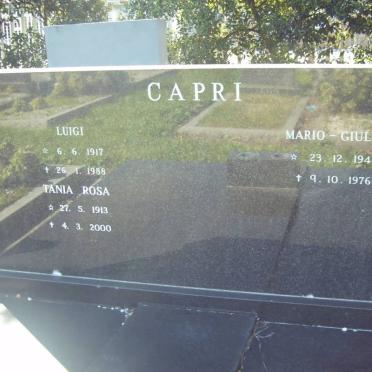 CAPRI Luigi 1917-1988 &amp; Tania Rosa 1913-2000 :: CAPRI Mario Giglio 1948-1976