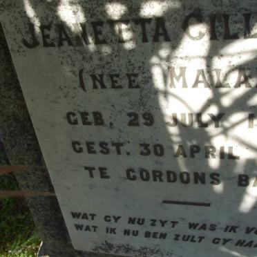 CILLIERS Jeanetta nee MALAN 1859-1919