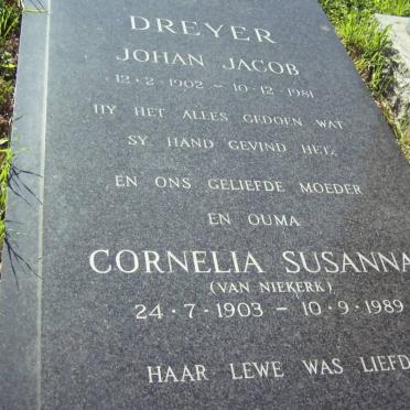 DREYER Johan Jacob 1902-1981 &amp; Cornelia Susanna VAN NIEKERK 1903-1989