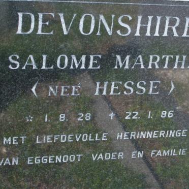 DEVONSHIRE Salome Martha nee HESSE 1928-1986